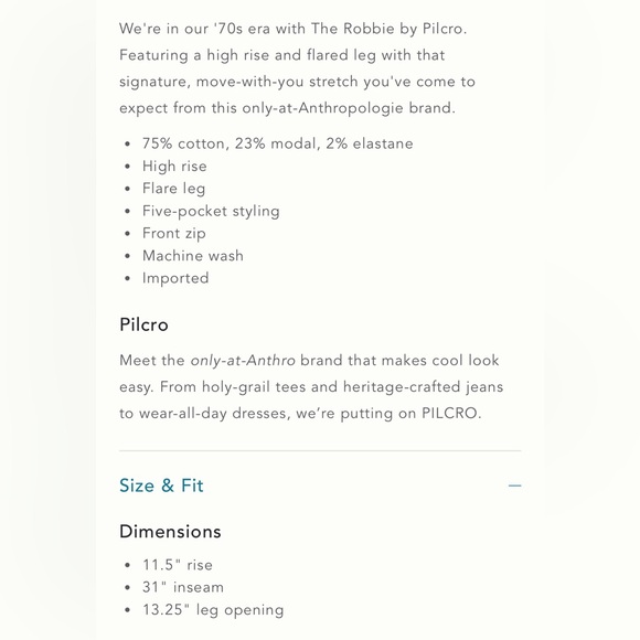 Pilcro Robbie Corduroy High-Rise Flare Jeans in Raspberry Size 28 NWT - Picture 4 of 5